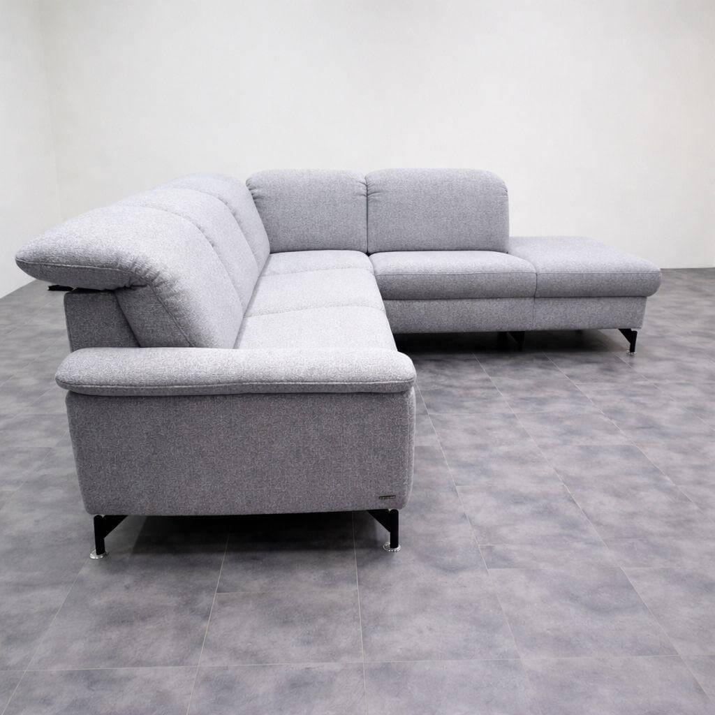 himolla - Ecksofa 2,5-Sitzig 1590 Stoff 10Bahama Ashgrey Grau Kopfteil Manuell Verstellbar Gestell Metall Pulverbeschichtet Anthrazit - 3