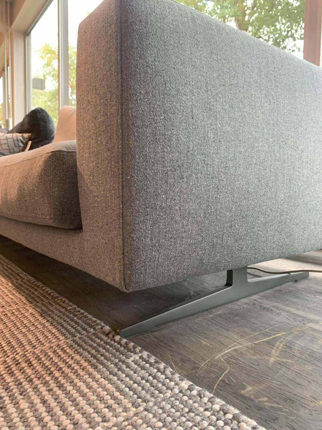 Flexform - Ecksofa Campiello Bezug Stoff Stoff Evelin 596 Grau Füße Brüniert Inklusive Kissen - 3
