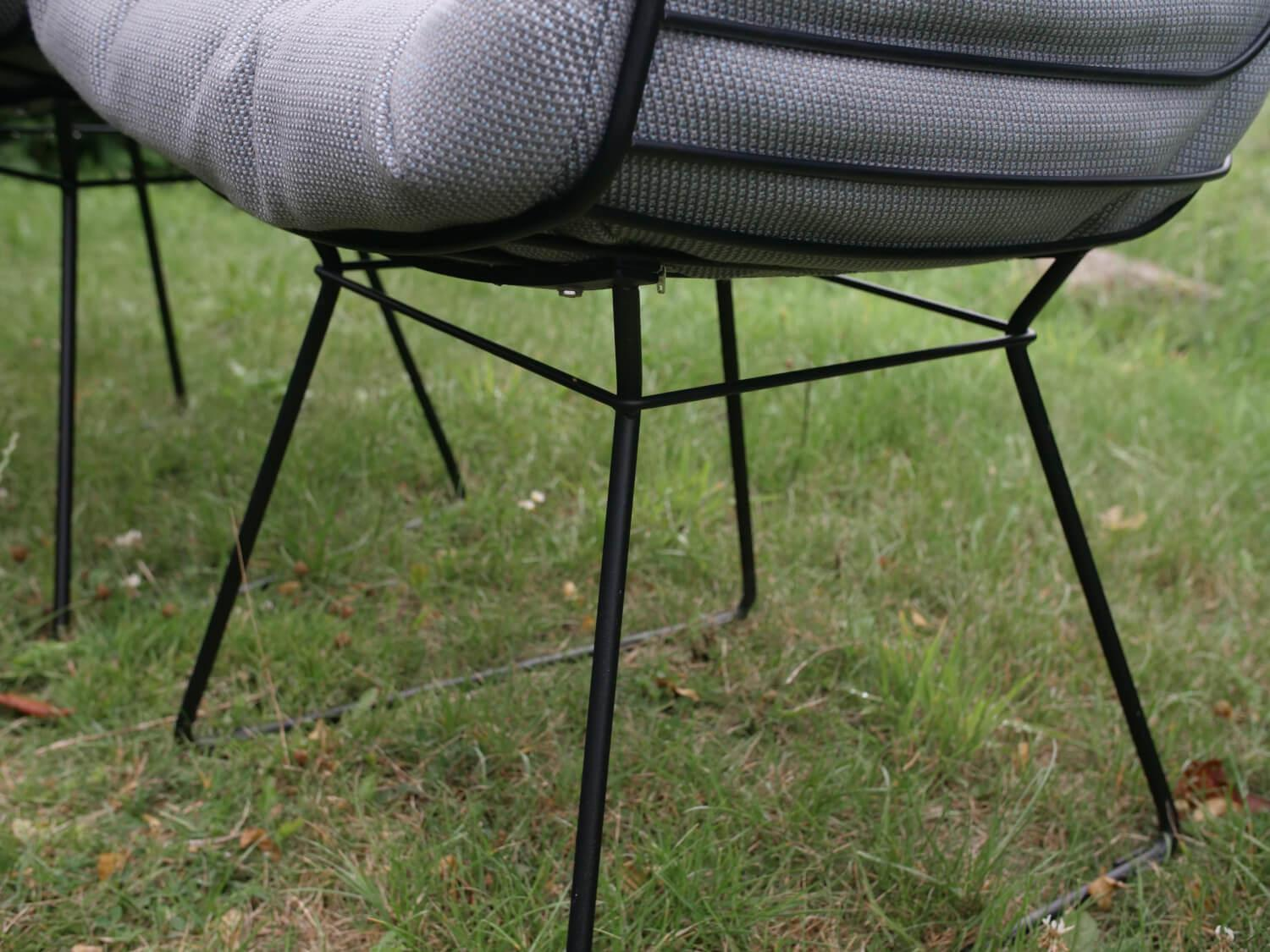 Freifrau - 2er Set Stuhl Leyasol High Stoff Lopi Cloud Drahtgestell ME001 Schwarz Mit Kunststoffgleitern - 8