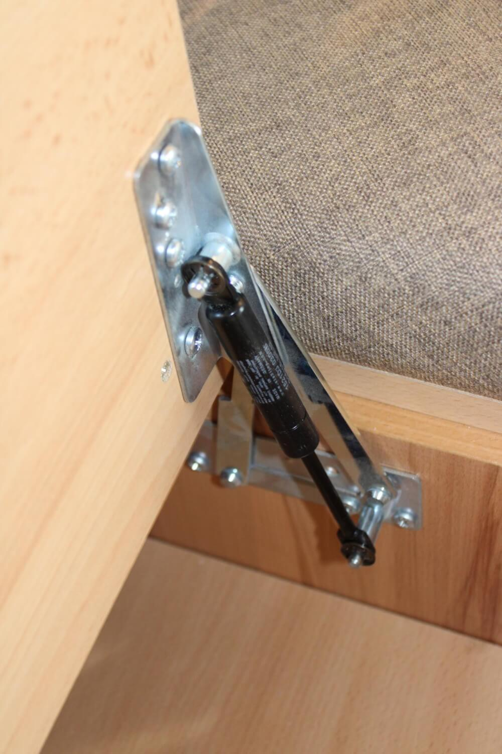 Schösswender - Eckbankgruppe Stoff Happ Uni Beige Karo Türkis Kernbuche Natur Tisch 2 Stühle Eckbank - 10