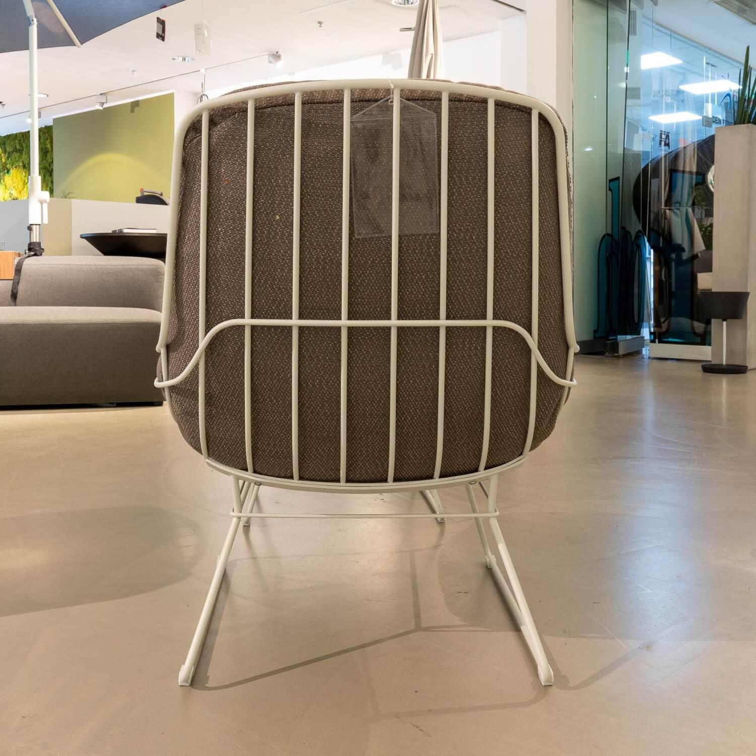 Lounge Chair Outdoor Leyasol Und Ottoman Bezug Stoff Lopi Coconut Grau Gestell Grauweiß Draht