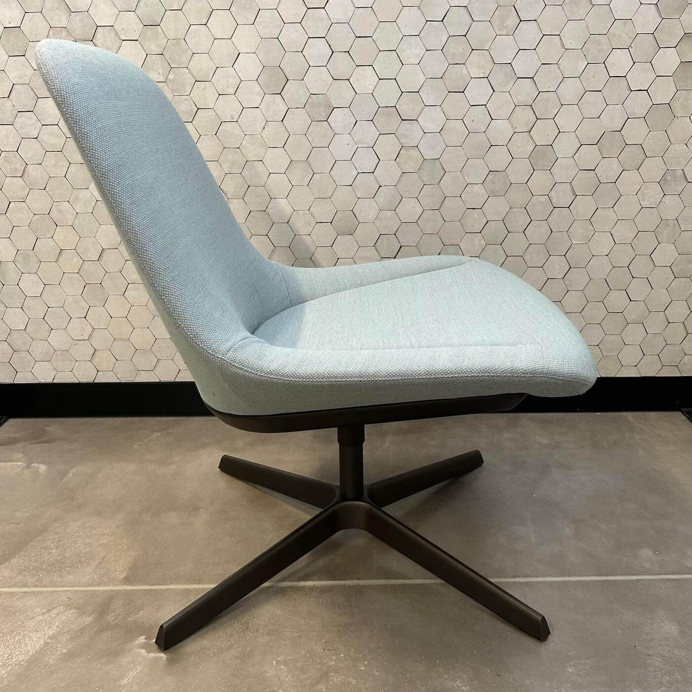 Walter Knoll - Sessel Sheru 346 Stoff Fiord 2 0821 Blau Grau Gestell 4 Fuß Kreuz Bronze Schwarz Matt Pulverbeschichtet - 6