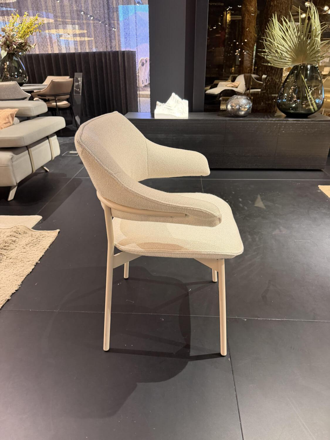 himolla - Armlehnstuhl Dining 1471 Stoff 20 Q2 Loop Basic Beige Gestell Metall Beige Pulverbeschichtet - 5