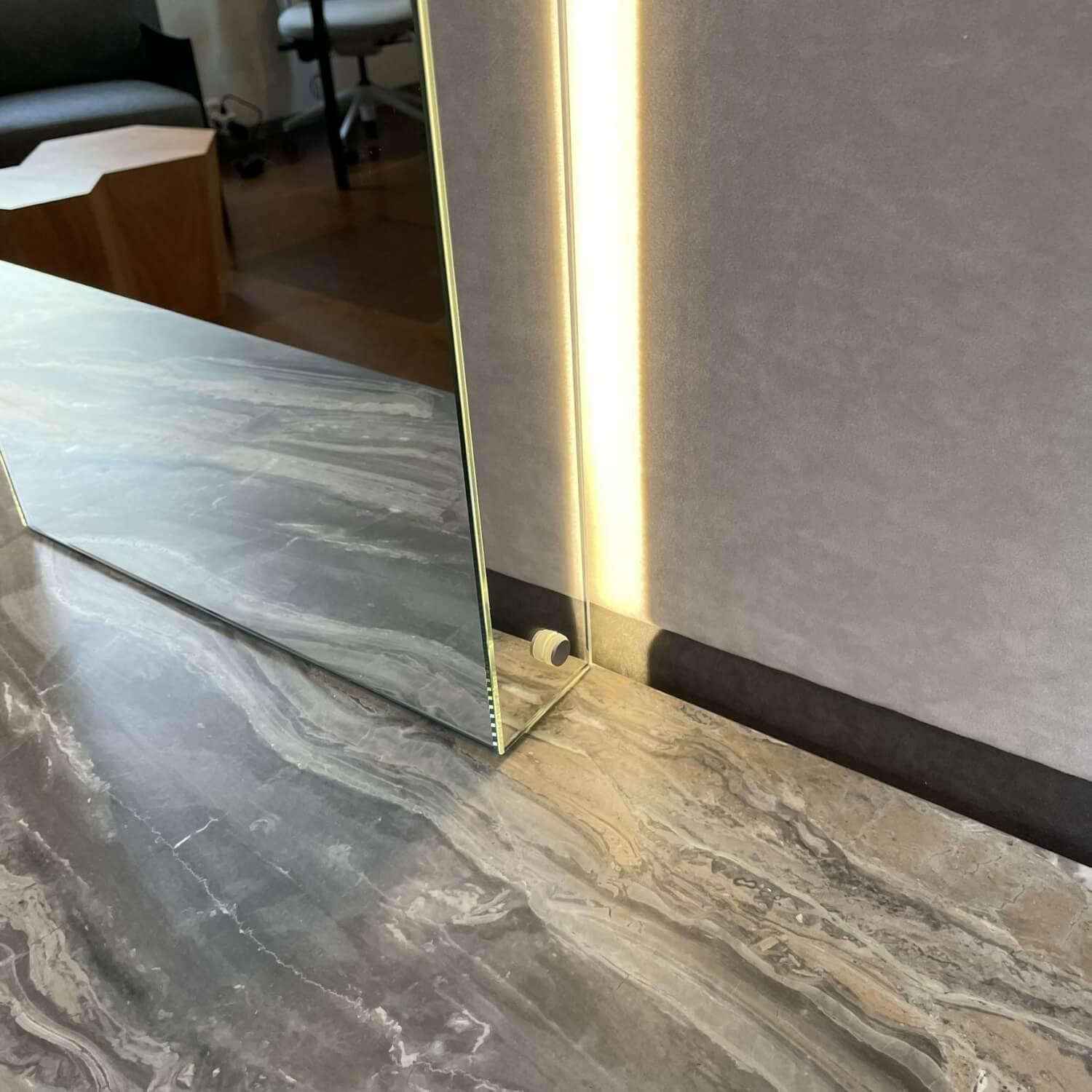 Konsole Peak Platte Marmor Orobico Grey Grau Mit Spiegel Inklusive LED