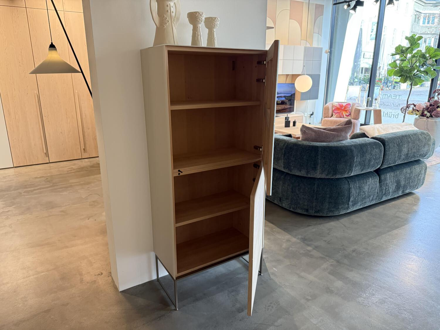 Team 7 - Highboard Cubus Pure Erle Weißöl Glas Naturweiß Matt Gestell Erdbraun - 6