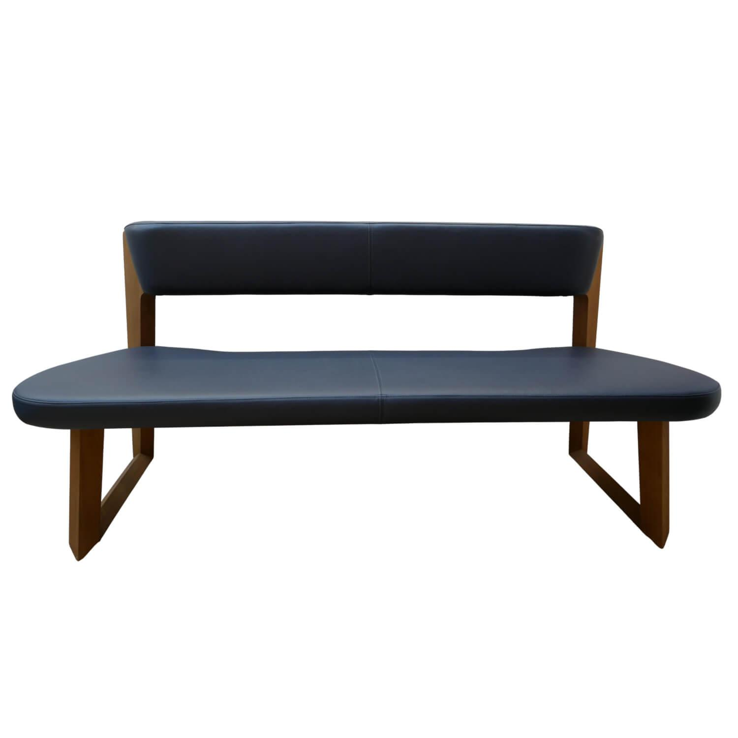 Hartmann - Bank LS 992821 Kerneiche Umato Gebürstet Gestell Holz Leder Atlantikblau - 1