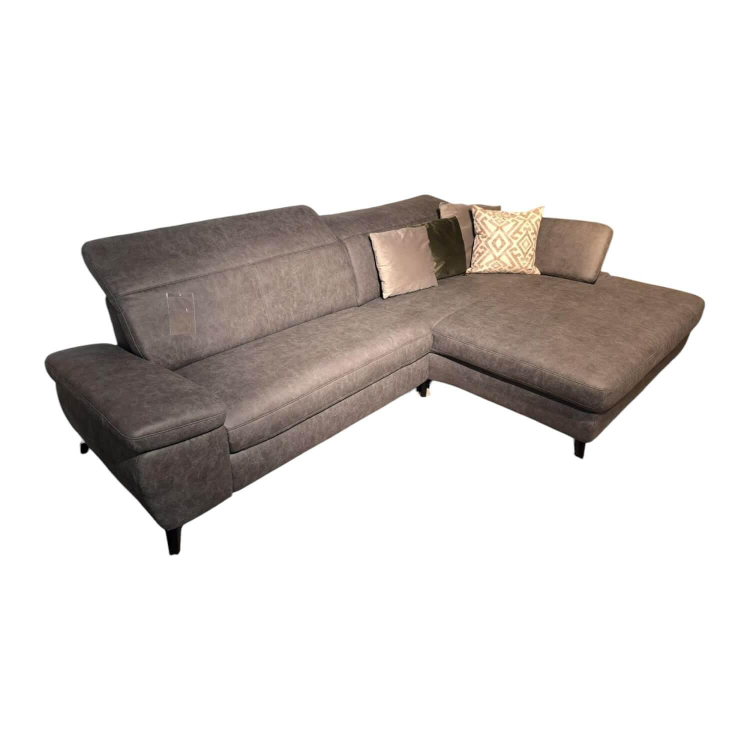 Steinpol - Ecksofa Concerto Stoff Bullus Anthrazit Füße Chrom Schwarz Inklusive Kissen - 1
