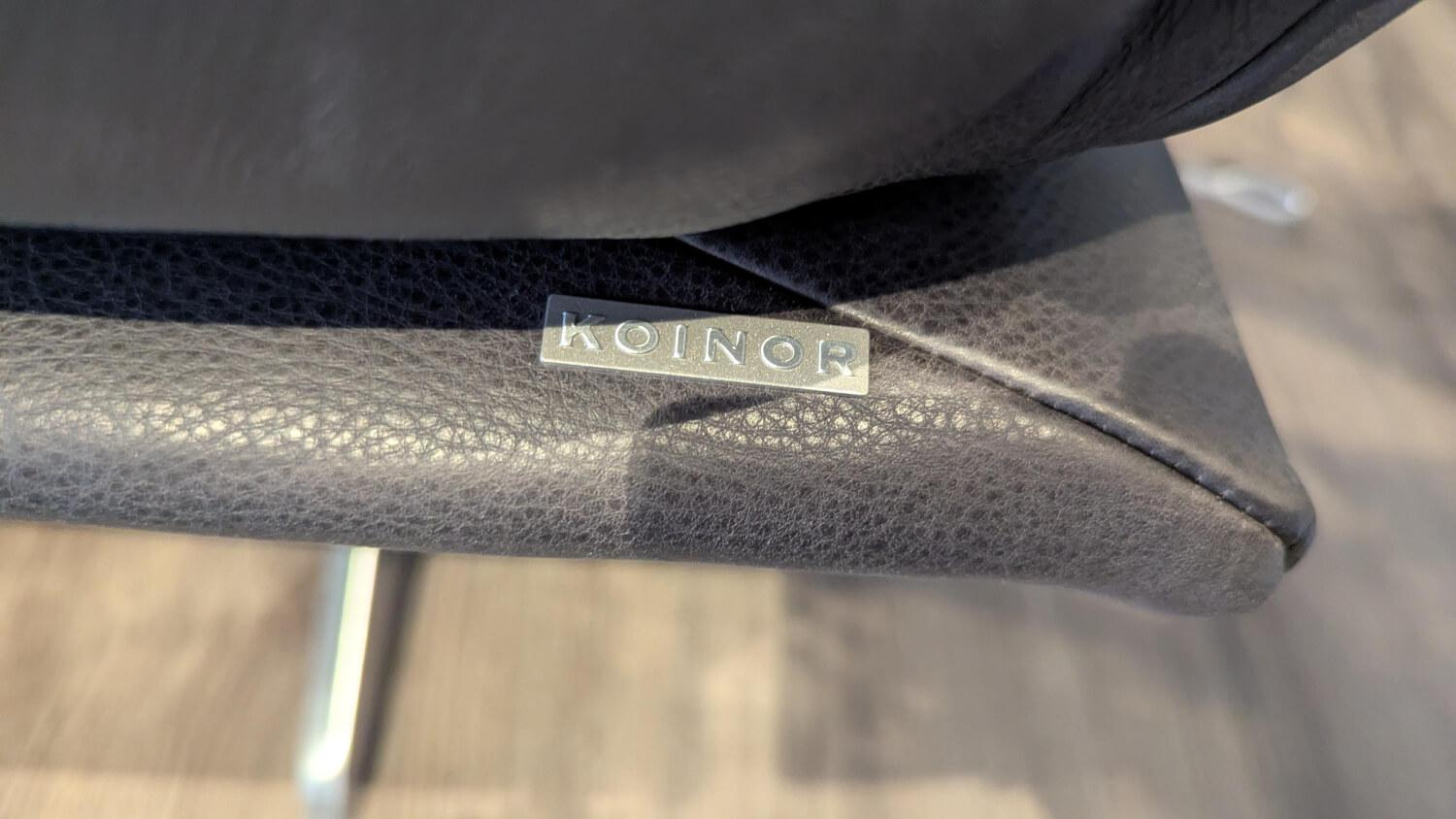 Koinor - Ecksofa Hoover Leder B-Torro Bonanza Braun Kontrastfaden Beige Rahmen Metall Nickel Satiniert - 3