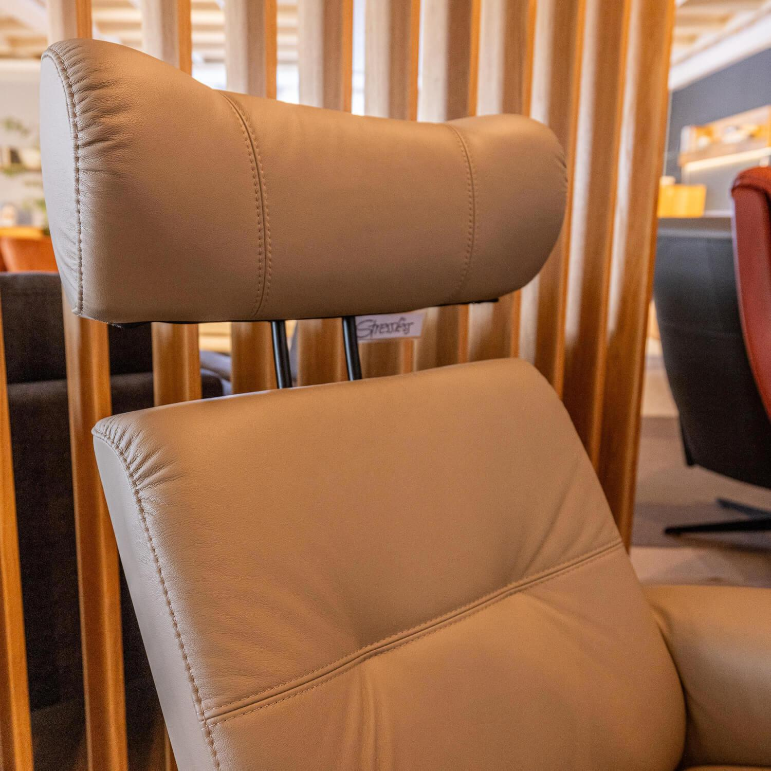 Stressless - Sessel Berlin M Bezug Leder Paloma 45 Mushroom Beige Gestell Cross AH Aluminium 40 - 6