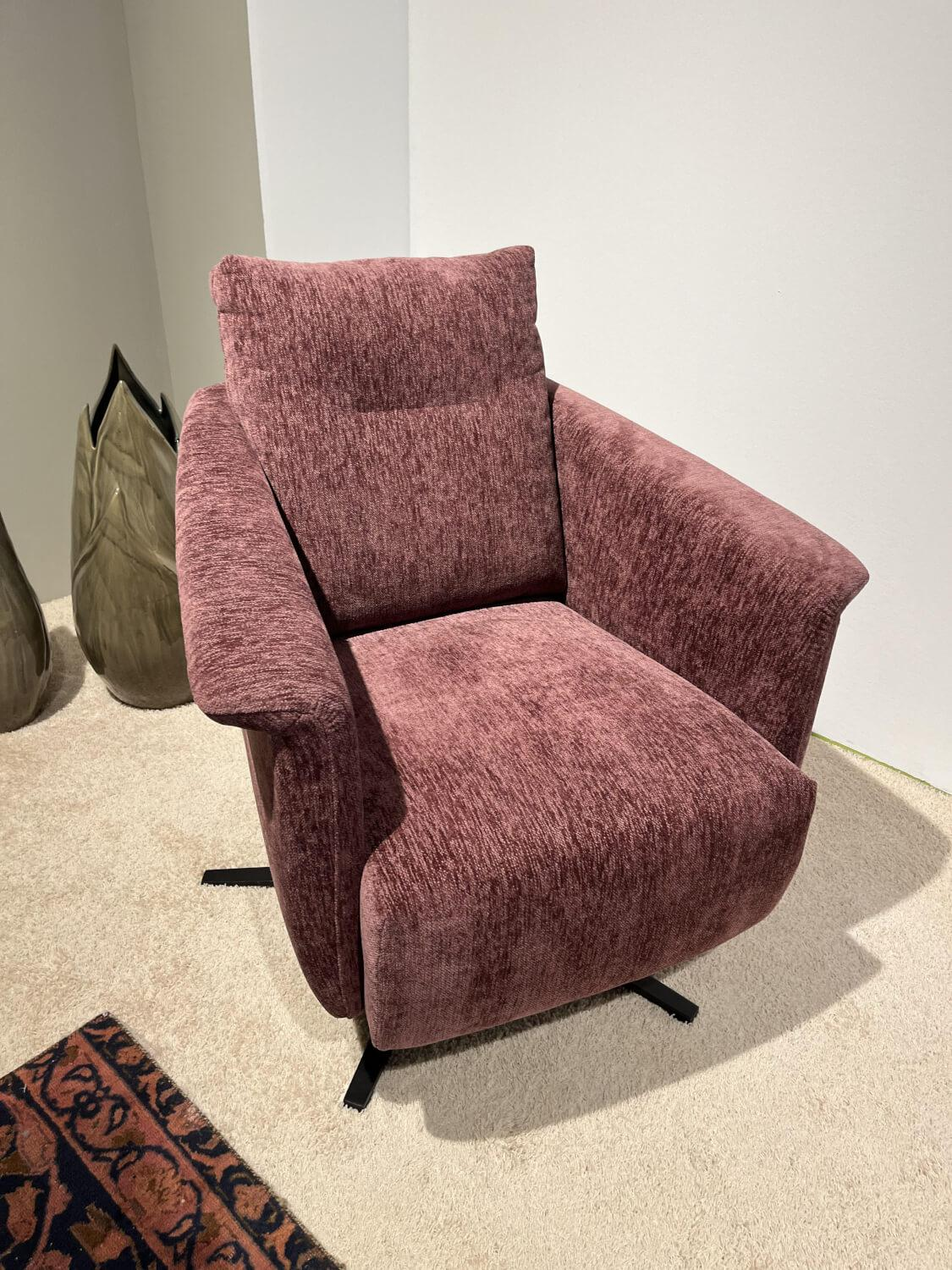 Activineo - Drehsessel Brian Stoff Costa 205 Cabernet Rot Drehgestell Metall Schwarz - 2