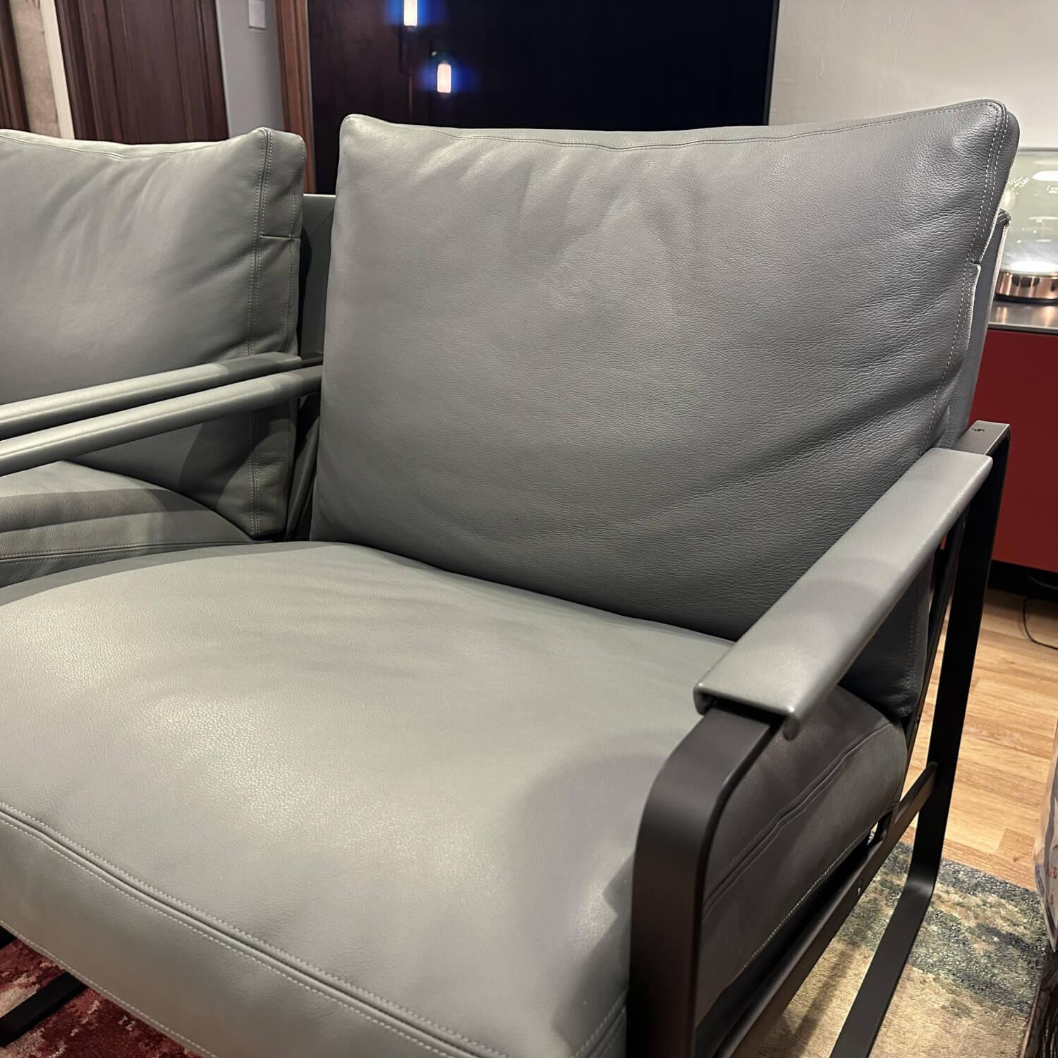 Walter Knoll - Sessel Fabricius Leder Congress Basalt Grau Gestell Metall Schwarz Pulverbeschichtet (2 Stück auf Lager) - 3