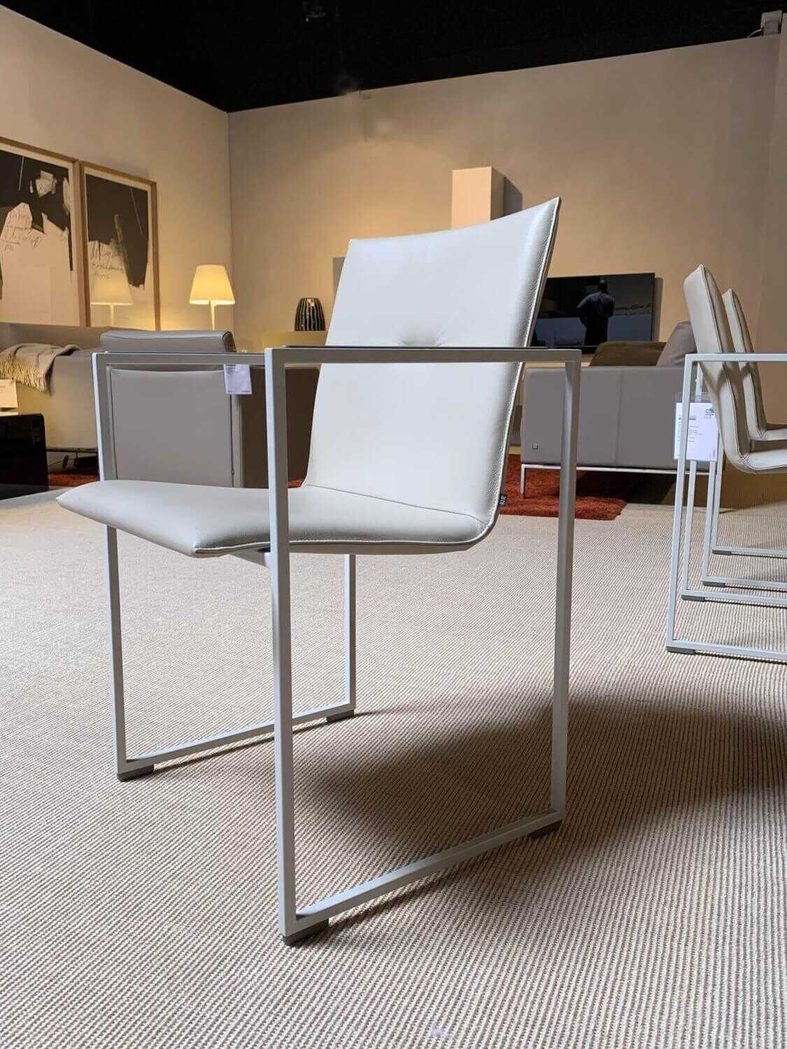 6er-Stuhlset Frame Ohman Farbe 3214 Leder Grau