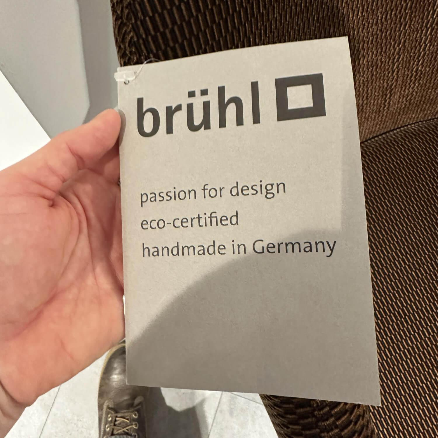 Brühl - Armchair Floret 1 Fabric 4495 22 Brown Feet flat steel gold-colored - 2