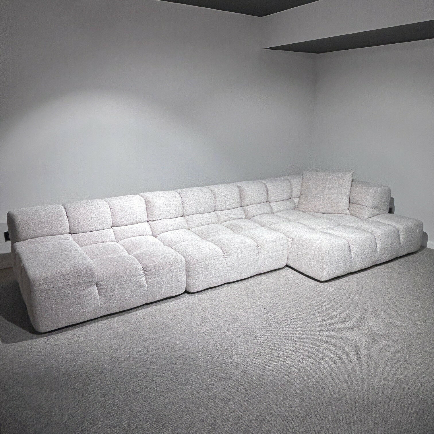 B&B Italia - Ecksofa Tufty Time Stoff Elettra 2492 102 Bastfarben Grau Füße Schwarz - 2