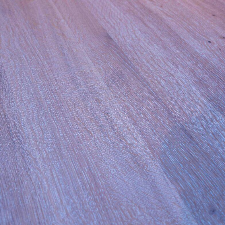 ASCO - Esstisch Lamello Platte Eiche Weißöl Rustical Brettverleimt Wangengestell Stahl Schwarz Pulverbeschichtet - 2