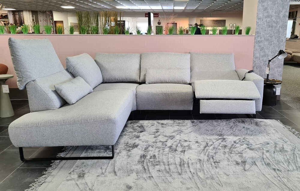 Candy - Ecksofa LS23 Riga Sullivan Stoff Mono Light Grau Füße Metall Schwarz - 4