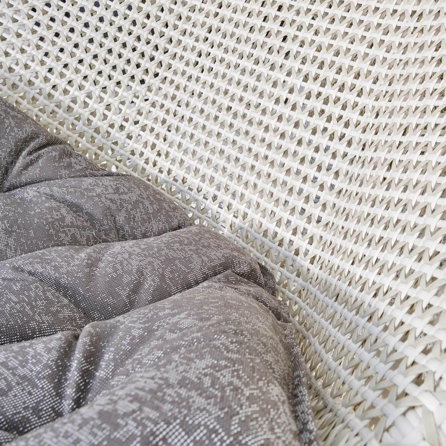 DEDON - Schaukelstuhl Mbrace Bezug Stoff Kvadrat Patio 140 Geflecht Seasalt Gestell Teakholz - 3