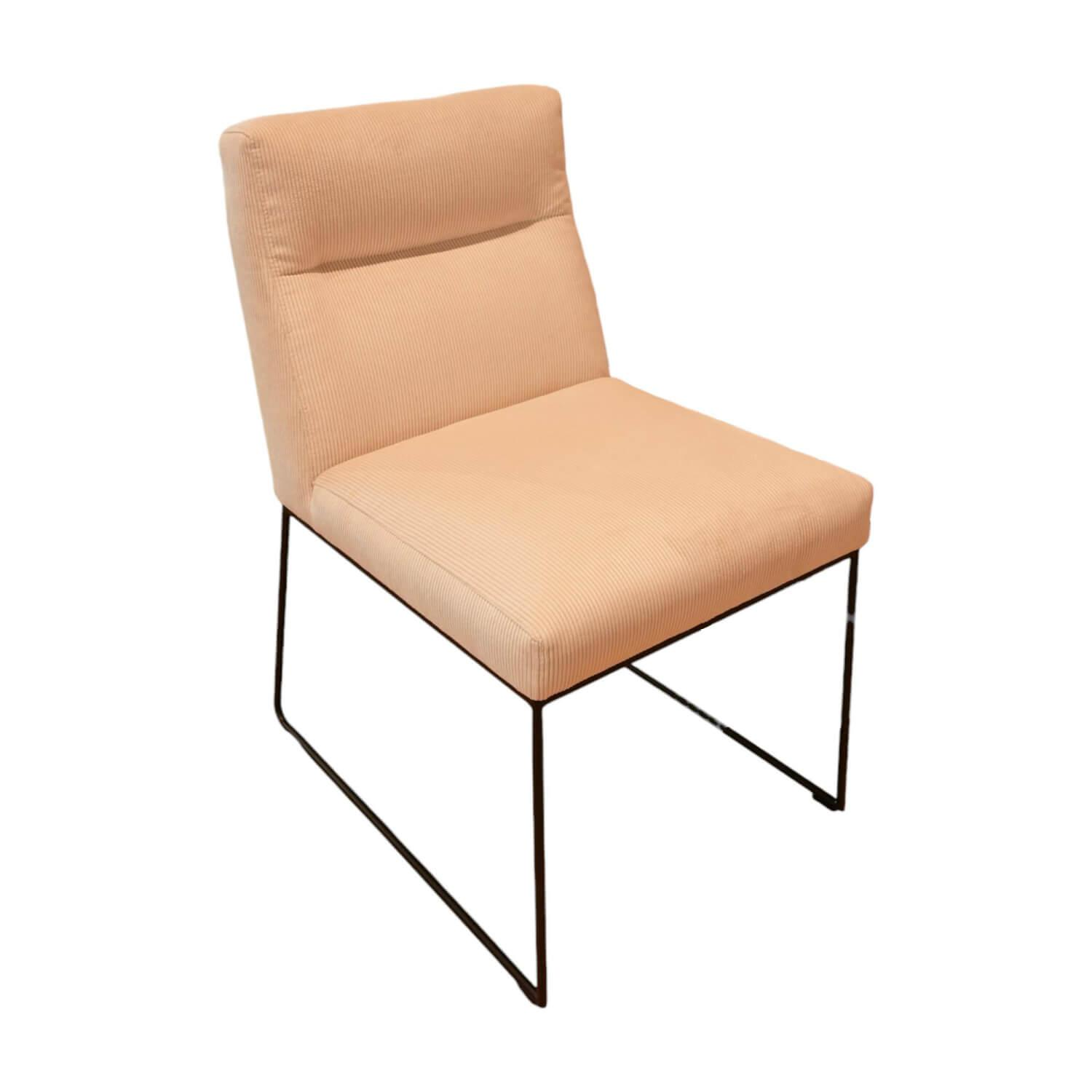KFF - Stuhl D Fine Bezug Stoff Lisboa 05 Creme Rosa Kufengestell Struktur Schwarz - 1