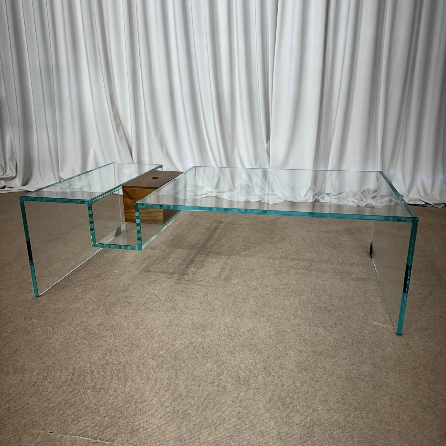 Domina - Couchtisch Glas Mit Holz Detail - 6