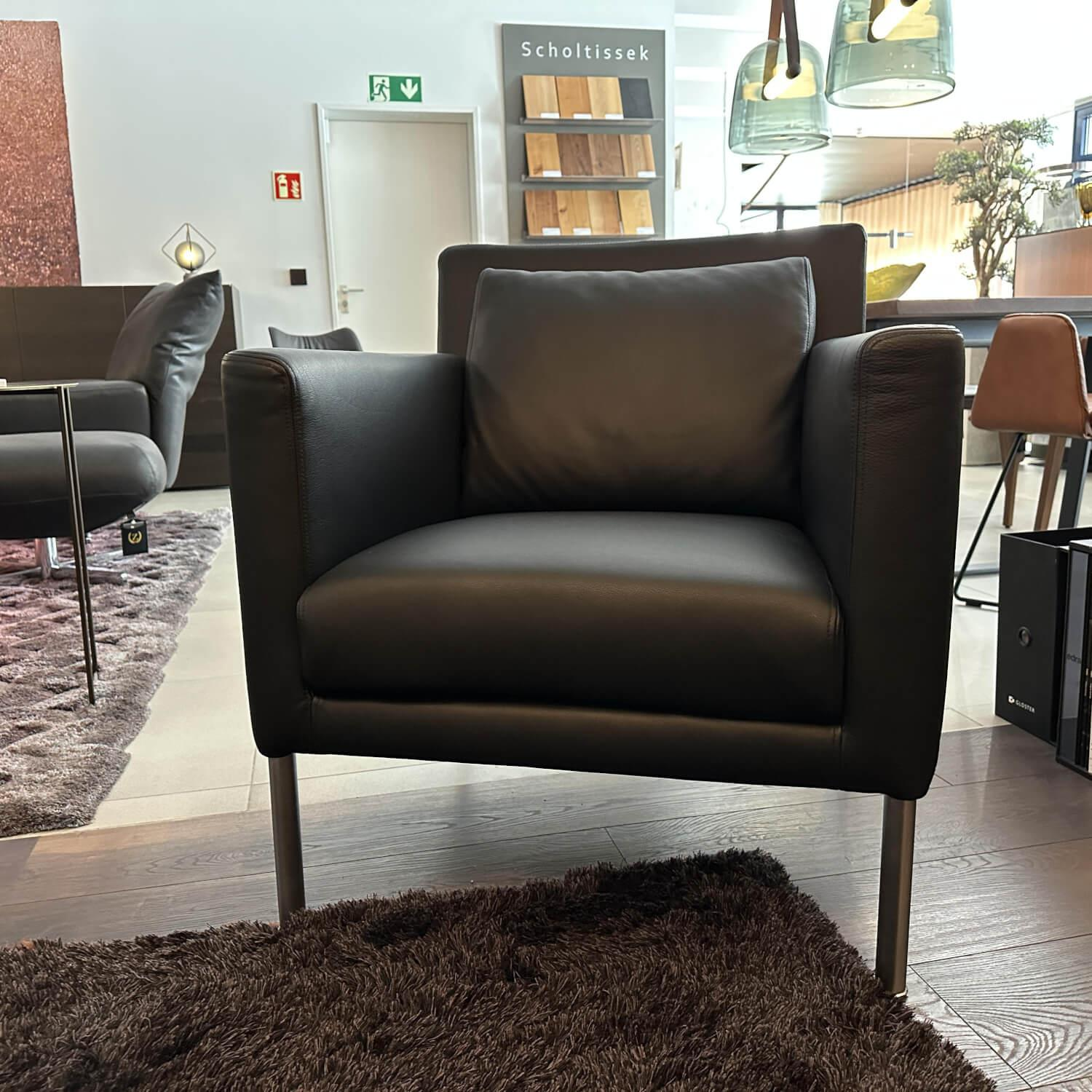 Walter Knoll - Sessel Jason Leder Nappa Schwarz Gestell Metall - 5
