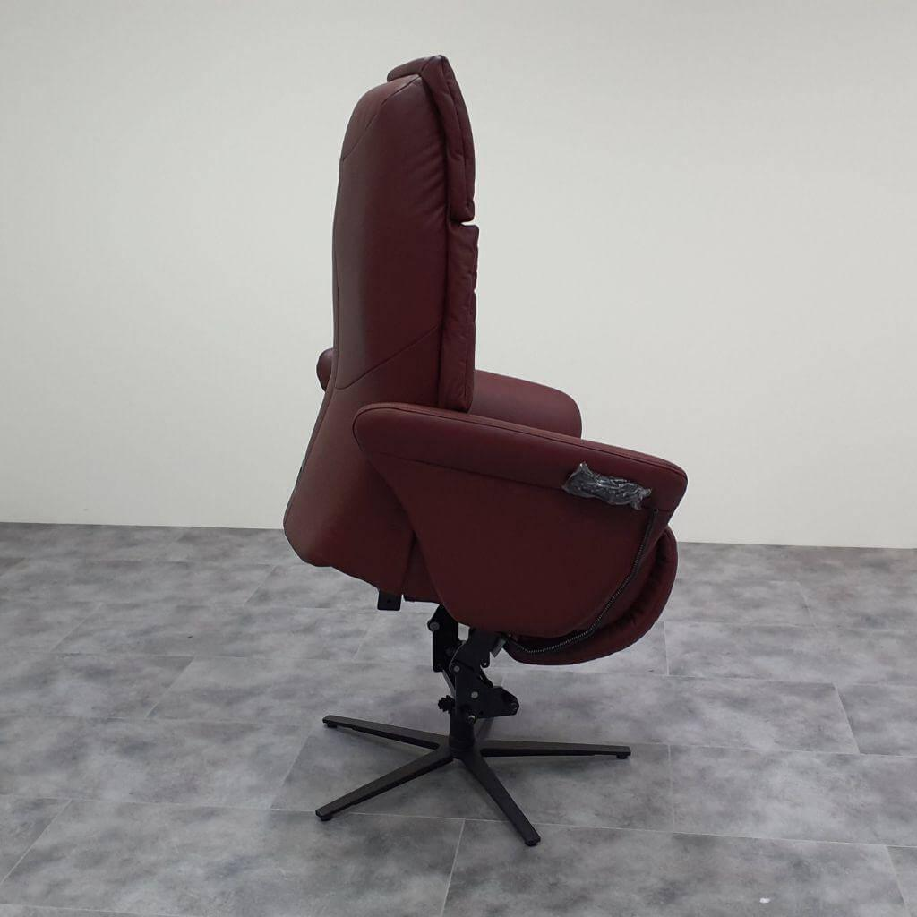 Mondo - Relaxsessel Easyswing "MAXI L" 2-Motorisch m. Aufstehhilfe Leder 31 Longlife Rouge Rot Gestell Sternfuß Metall Anthrazit Pulverbeschichtet - 3