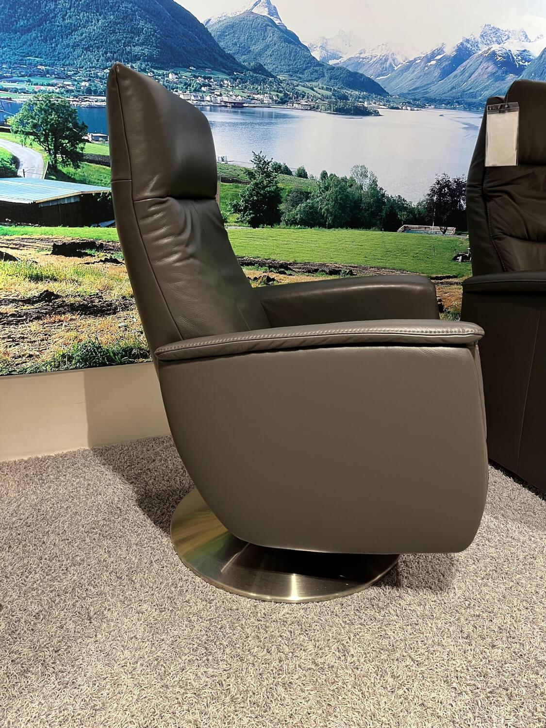 Activineo - Drehsessel Baccara Leder WM Anthrazit Drehteller Metall - 4