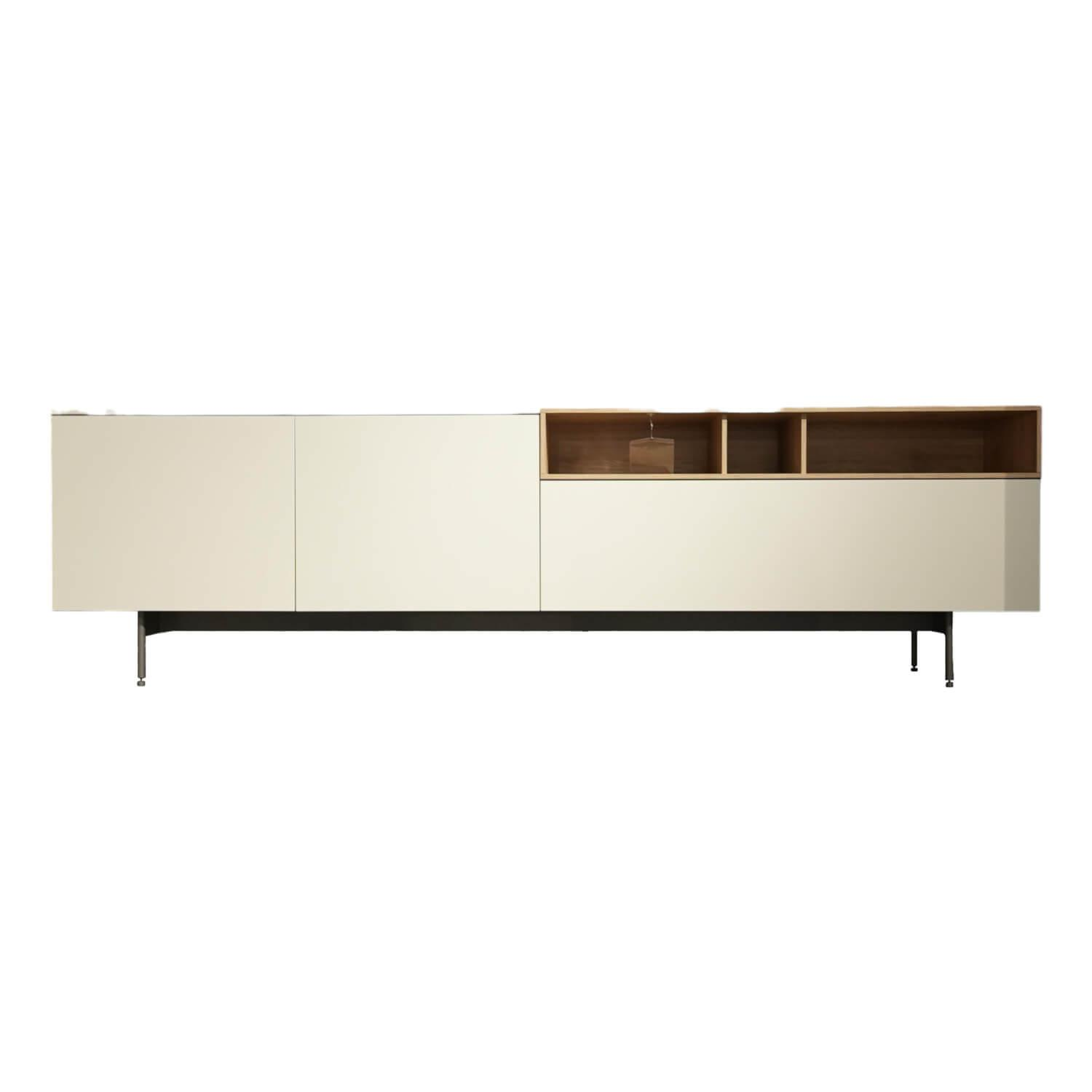 Spectral Smart Furniture - Sideboard Next Lack Snow Weiß Aufsatzregal Light Oak - 1