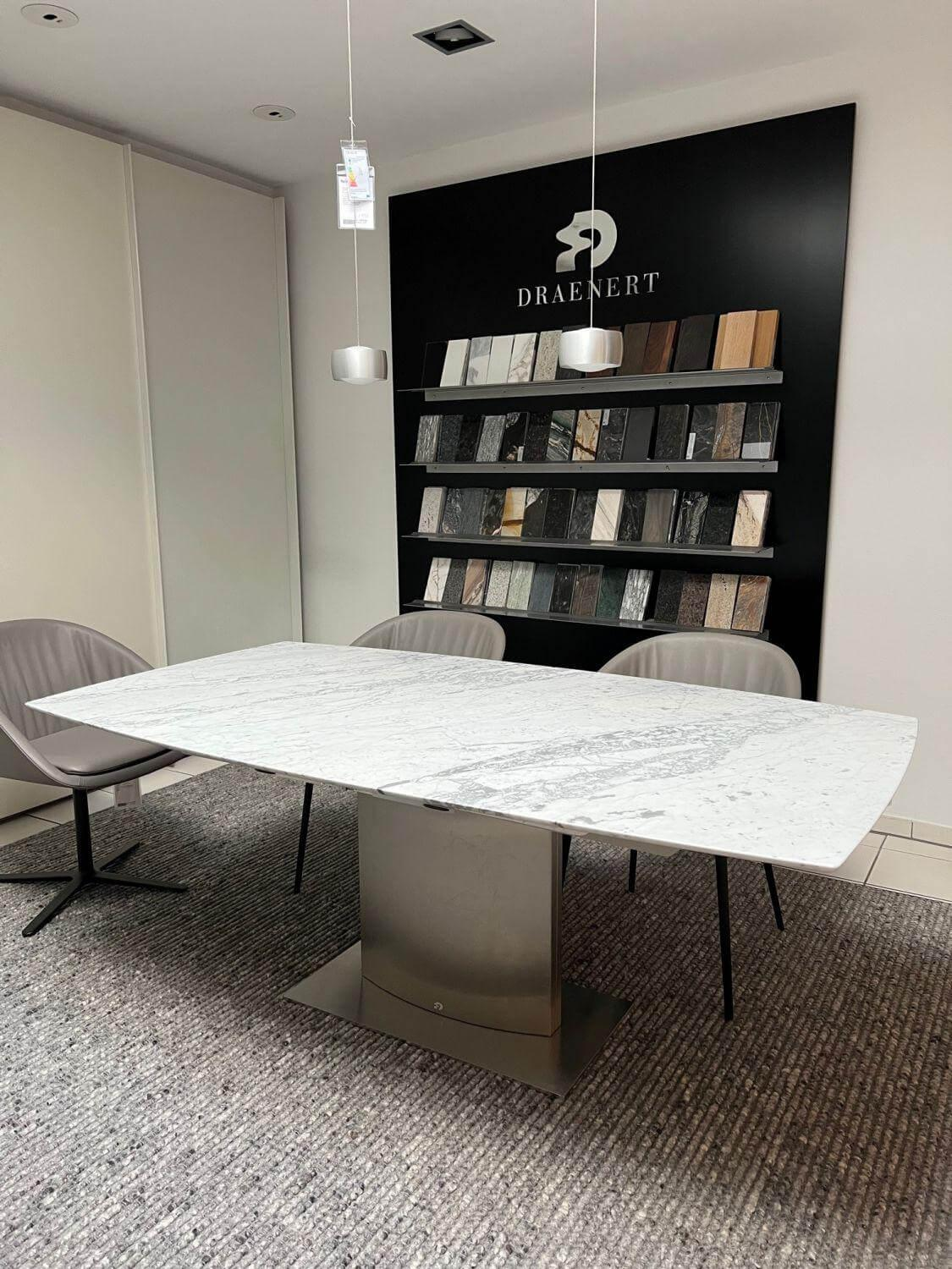 Draenert - Esstisch Adler II Stein Carrara Geledert Ausziehbar 190 270 - 2