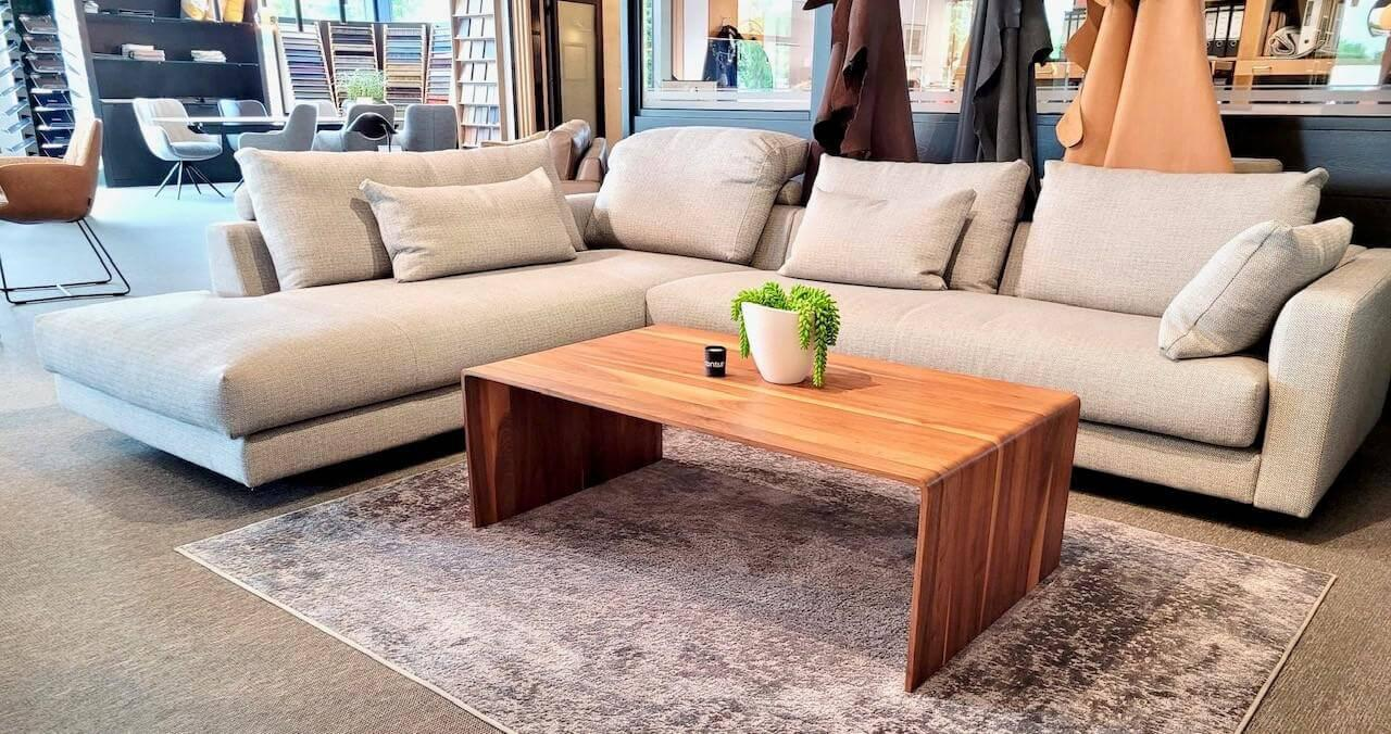 Contur - Ecksofa Cuneo Stoff Kairo Grau Füße Verdeckte Gleiter - 4