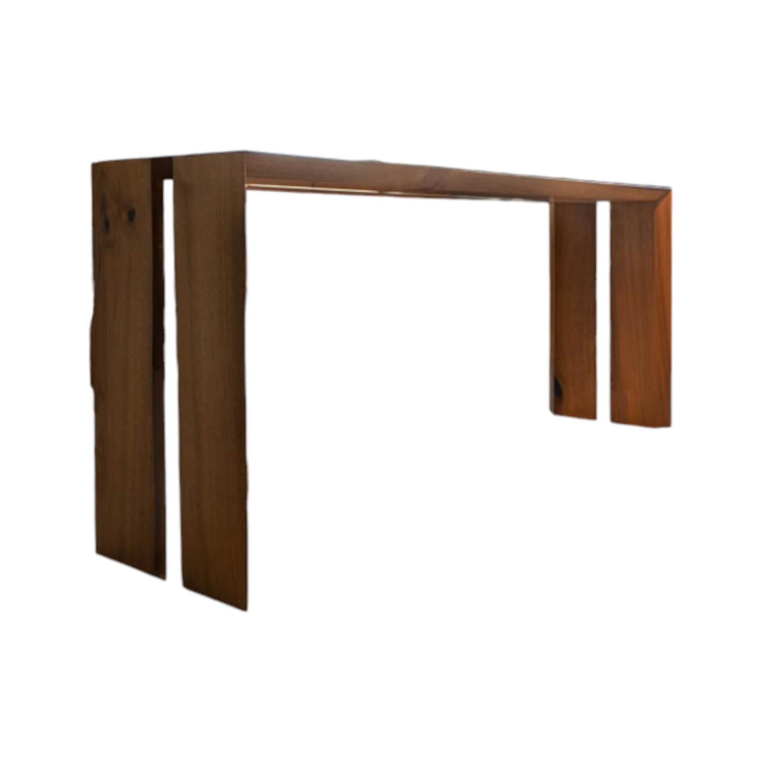 Riva1920 - Konsole Frame Resin Nussbaum Mit Knoten Spalten Mit Transparentem Kunstharz Gefüllt - 1