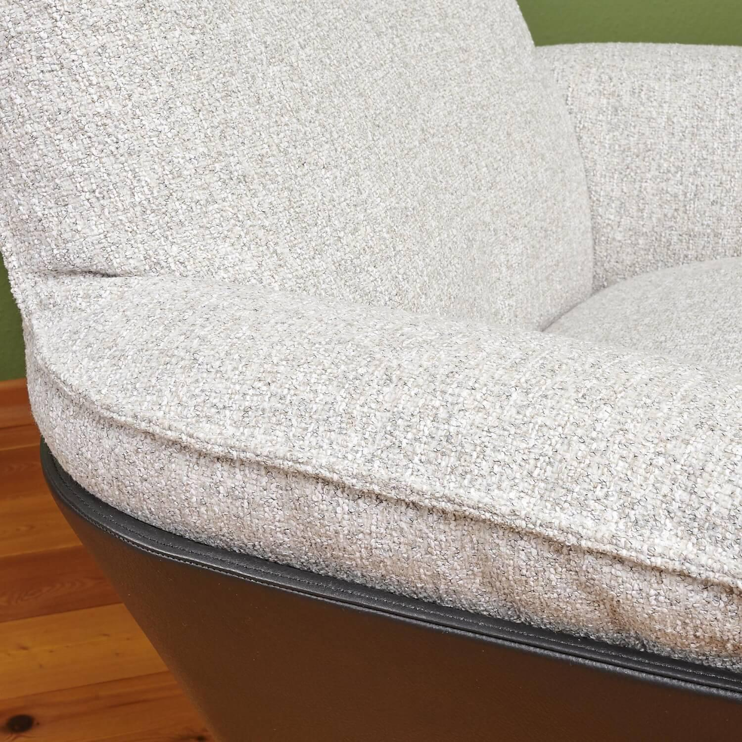 Bielefelder Werkstätten - Sessel Daron Hoch Stoff Alice IP 1750 171 Beige Grau Kreuzfuß Schwarz Matt - 6