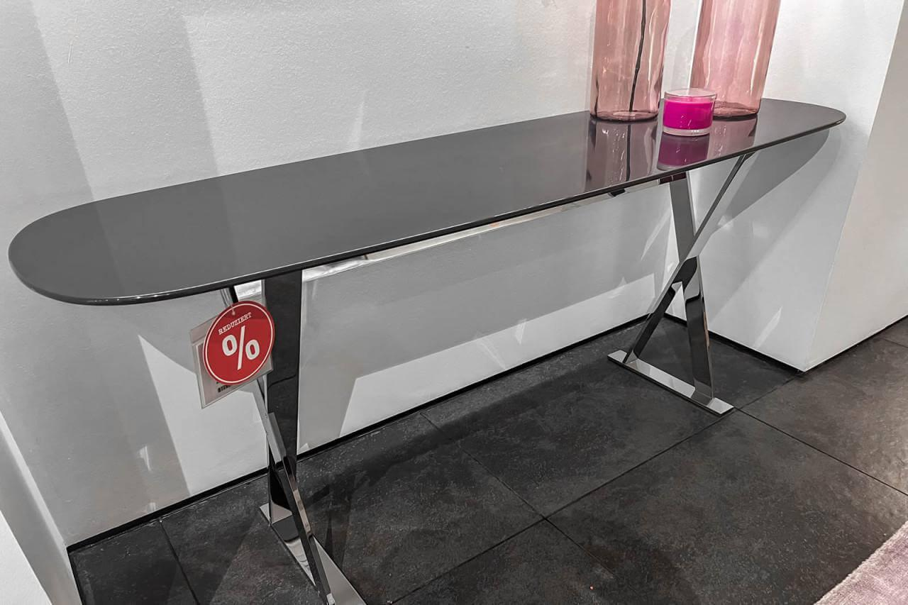 B&B Italia - Konsole Pathos Stahl Kaffee Schwarz Braun Glänzend Gestell Glänzend Verchromt - 4