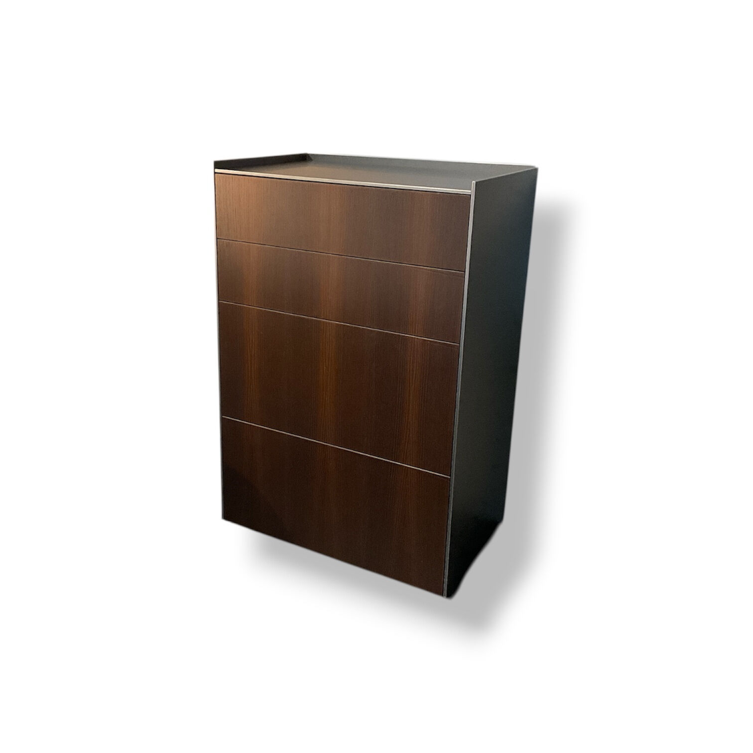 Kettnaker - Hochkommode Case Furnier Raucheiche Dunkel Melamin Schwarz Aluminium Titan Grau - 4