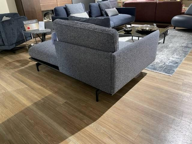 Rolf Benz - Polstergruppe Liv Smart Stoff 24.415 Graublau 24.144 Schwarzblau Aluminiumgestell Verkehrschwarz mit Couchtisch-Set - 5