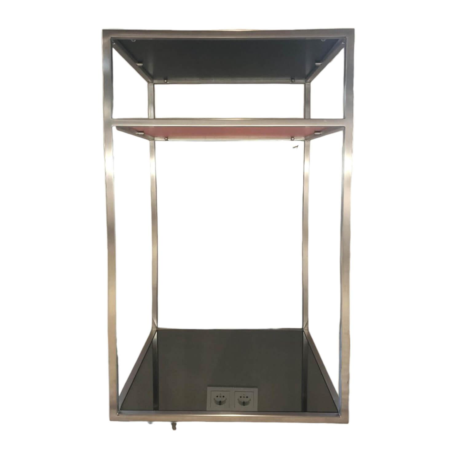 Christine Kröncke - Cameo Konsole Parsolglas Hinterlackiert Rot Schwarz Gestell Edelstahl Matt - 1