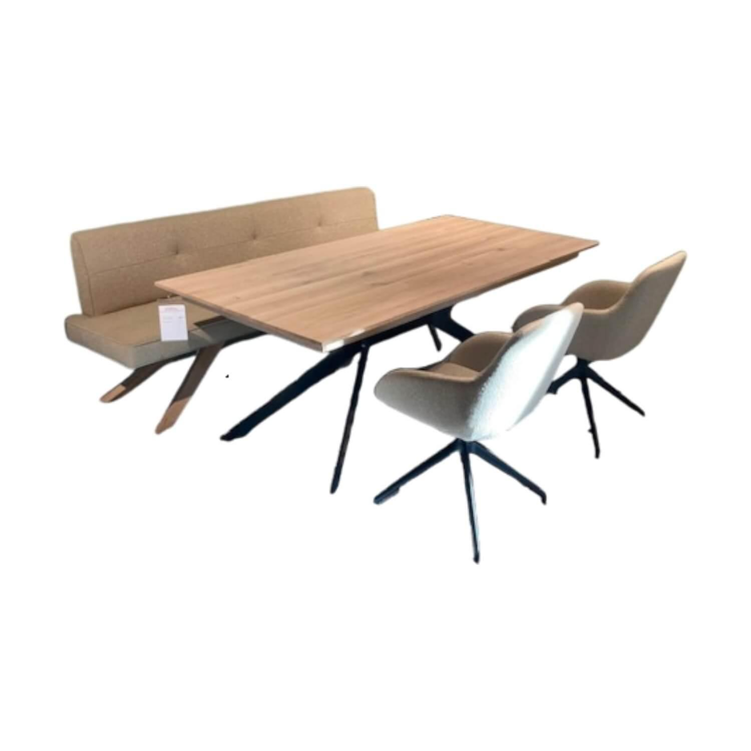 Anrei - Essgruppe Vivo Esstisch Asteiche Massiv Weiß Geölt - 1