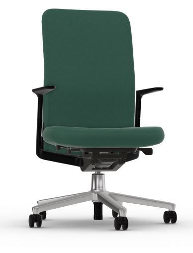Bürodrehstuhl Pacific Chair Stoff Plano F30 Mint Forest 52 Gestell Aluminium Poliert