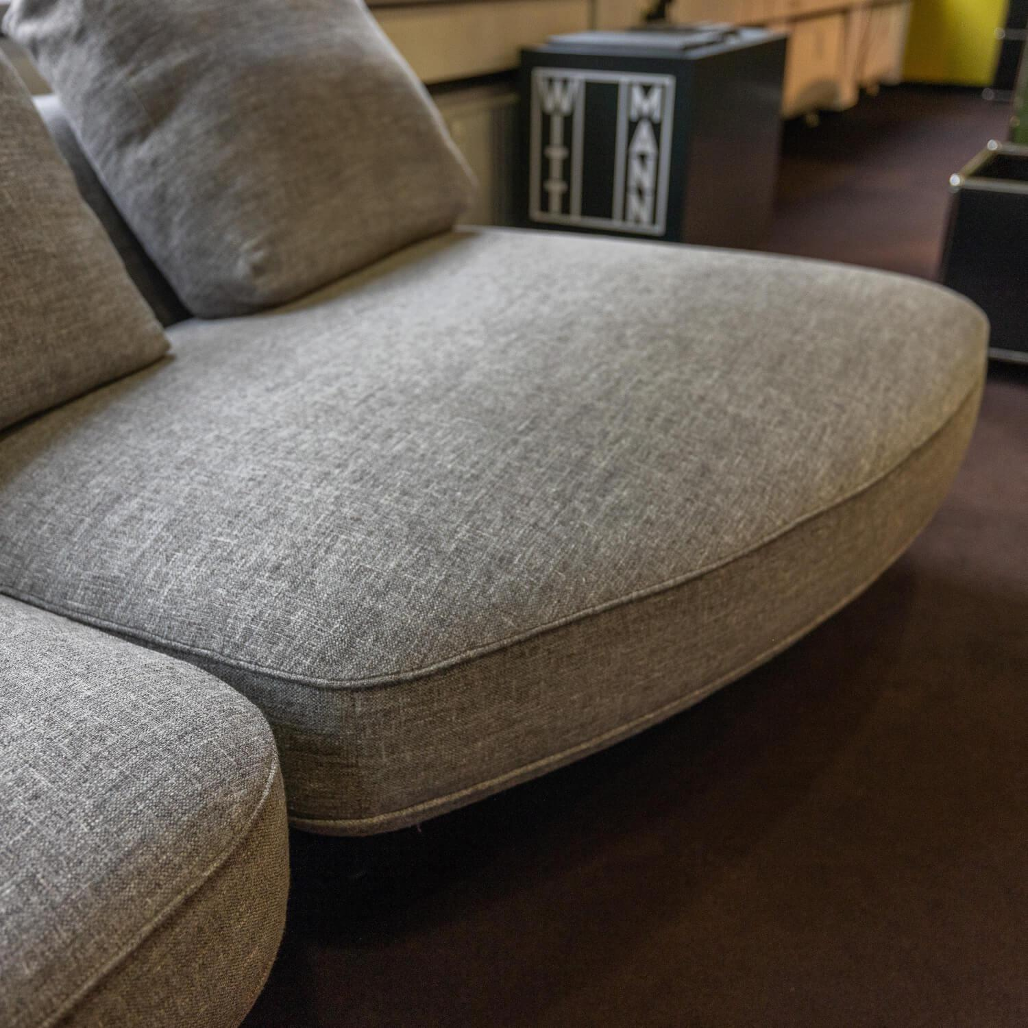Sofa Andes Bezug Stoff Gent Grau Füße Pulverbeschichtet Schwarz Grau