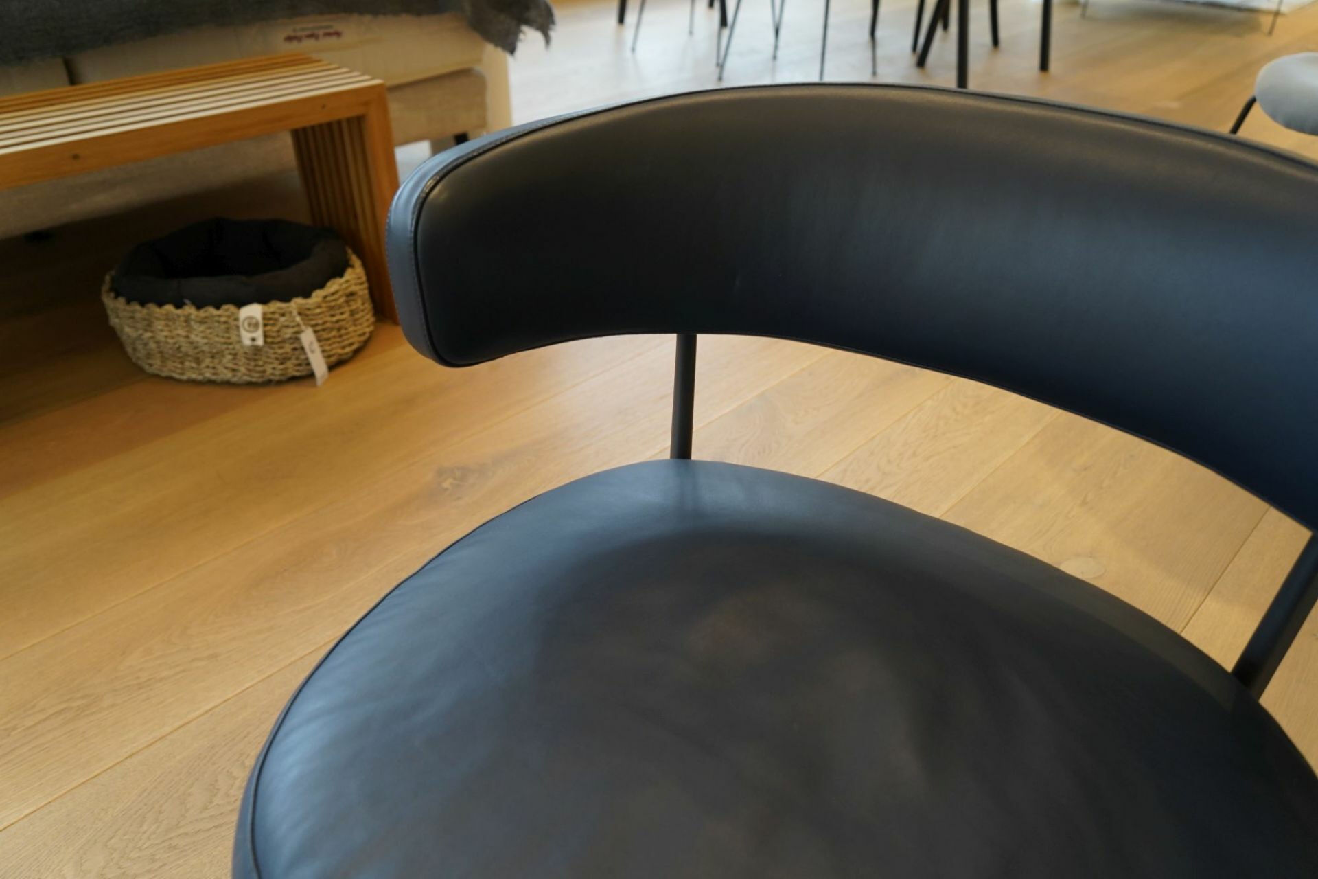 B&B Italia - Armlehnstuhl Caratos SCA69 Leder GM154 Petrolblau Blau Metallgestell Graphit Grau Schwarz Lackiert - 3