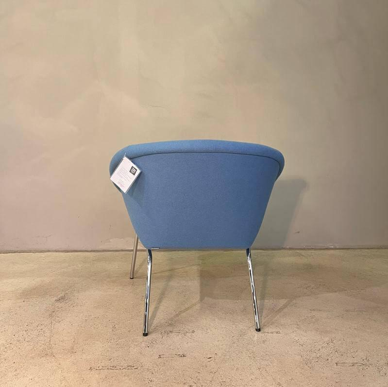 Sessel 369-10 Stoff Filz Blau Gestell Hochglanz Verchromt