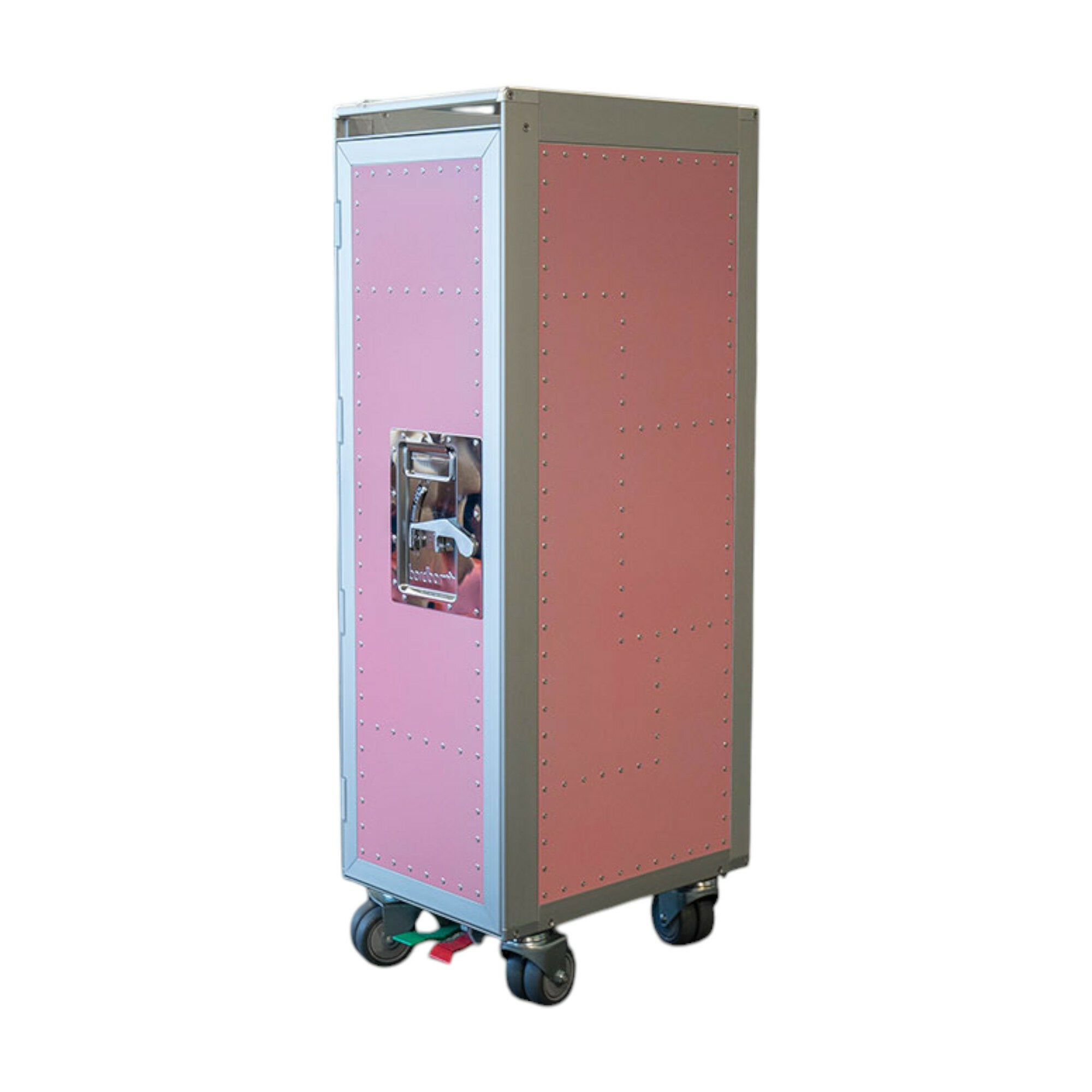 Bordbar - Flugzeugtrolley Aluminiumprofile Edelstahlbleche Powder Rosa Doppellenkrollen Ohne Schübe Und Boden - 1