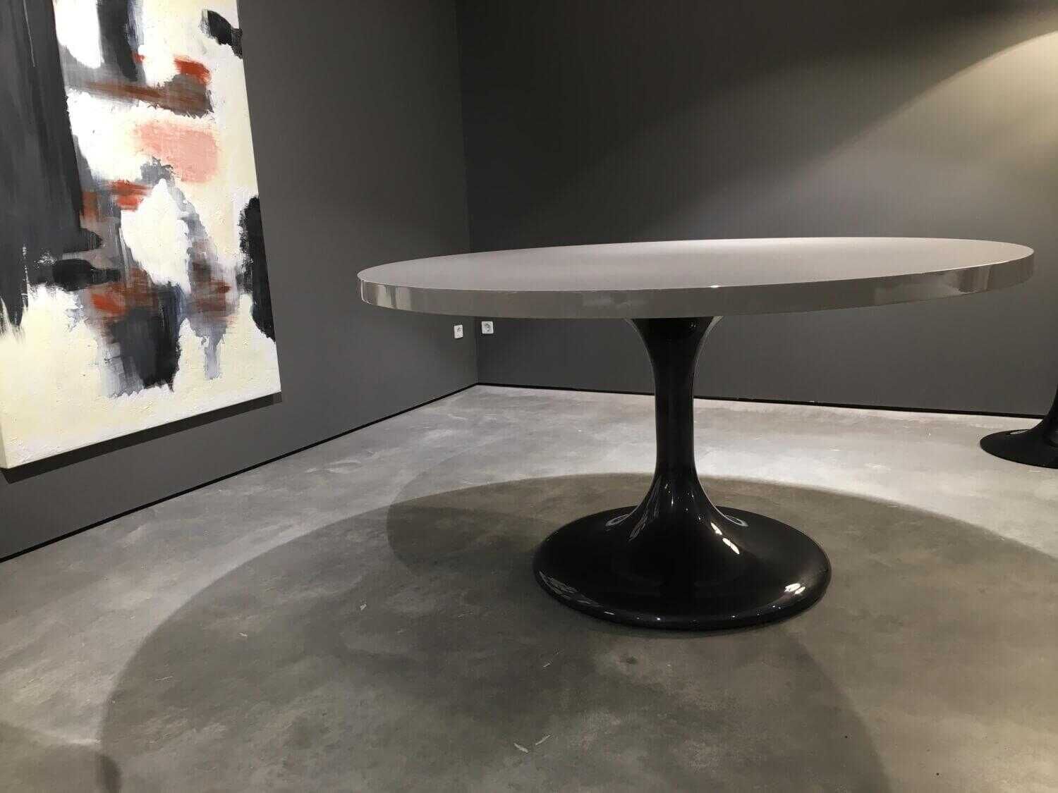 Minotti - Tisch Neto Platte Metall Sand Gestell Glänzend Zinnfarbig - 3