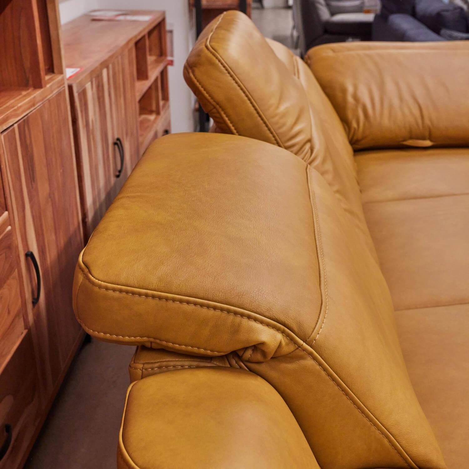 Hukla - Ecksofa Harald HU RL16013 Leder Cloudy Kurkuma Gelb Füße Metall Schwarz - 4