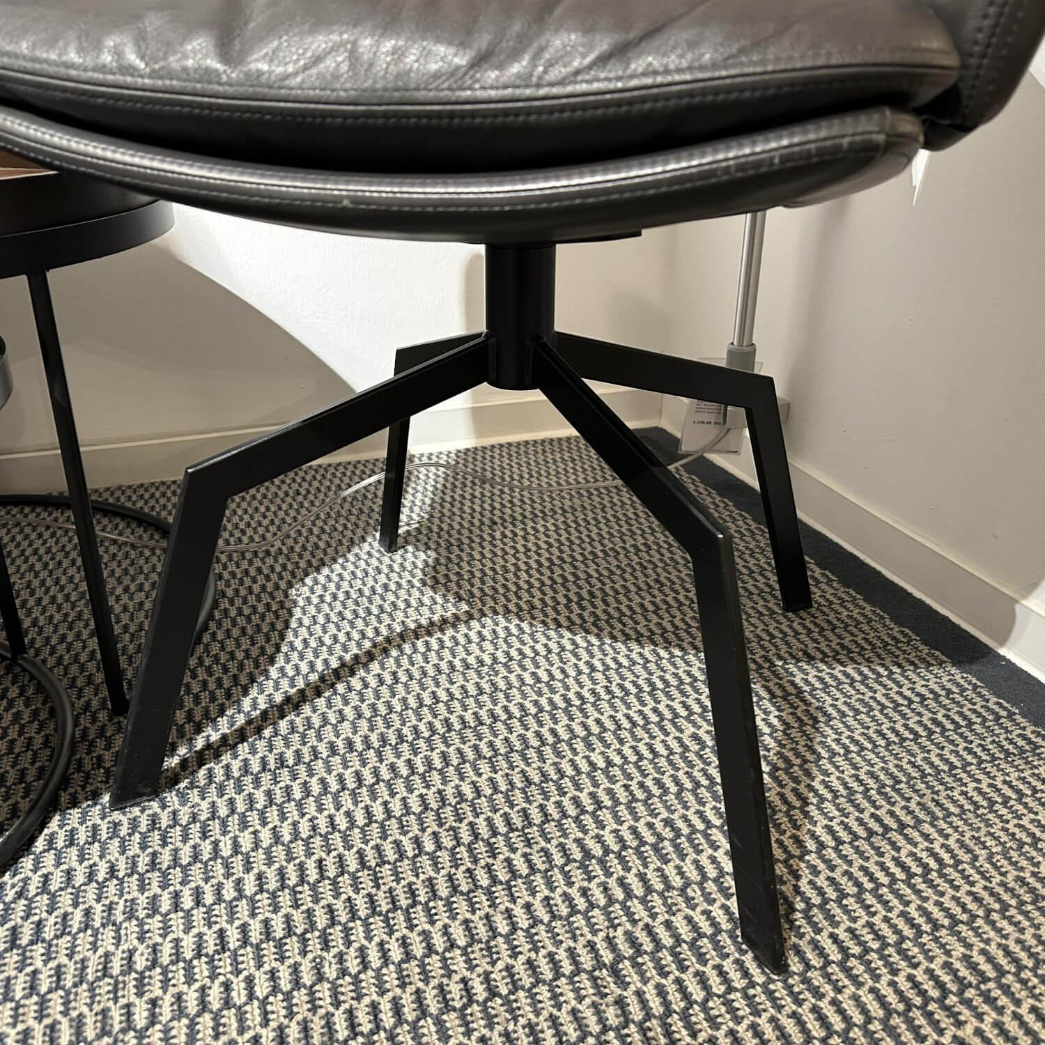 KFF - 2er Set Drehstuhl Arva Leder Sauvage Anthrazit 8102 Gestell Moodblack M01 Schwarz - 4