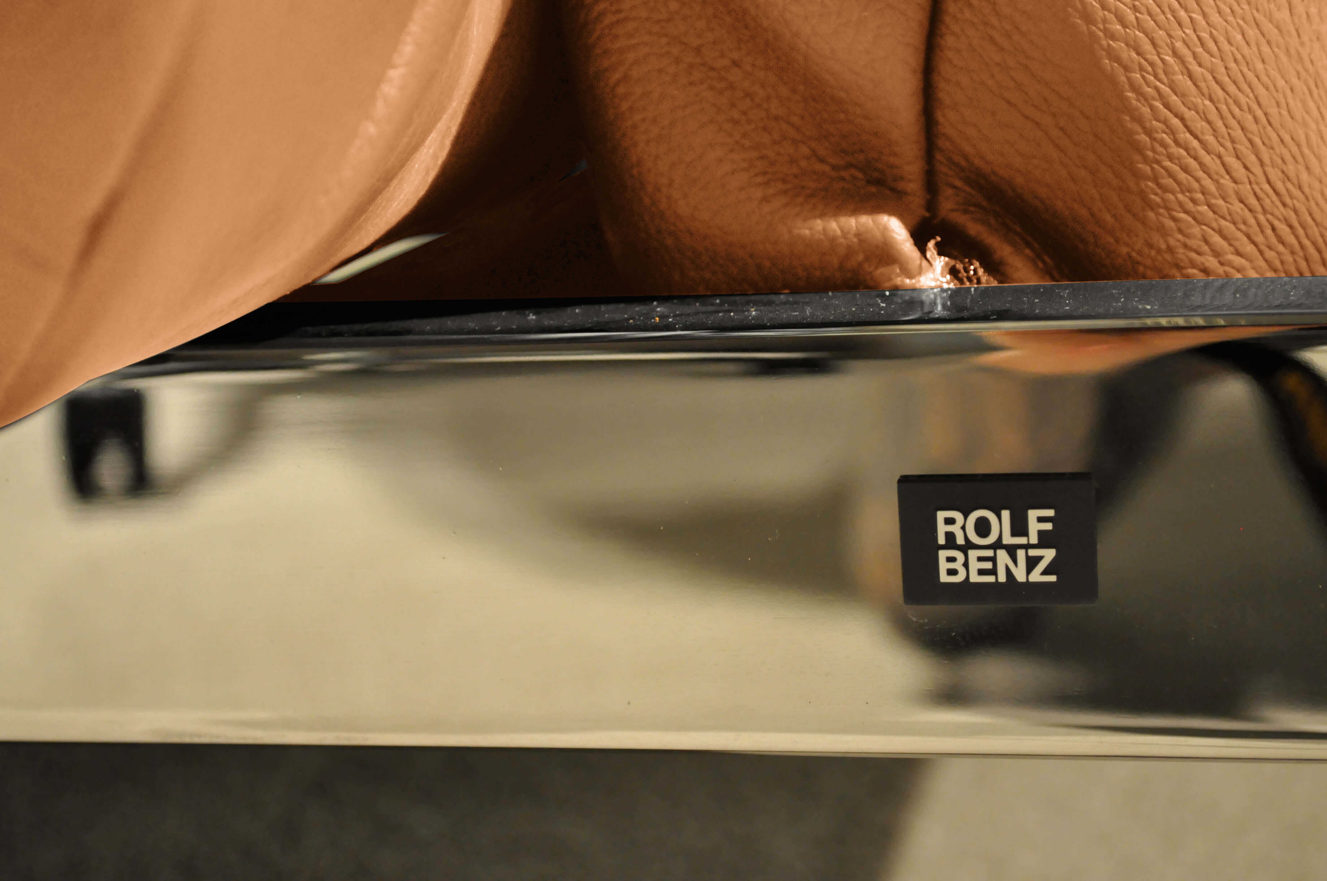 Rolf Benz - Sofa Plura Leder Orange  Liegerücken - 7