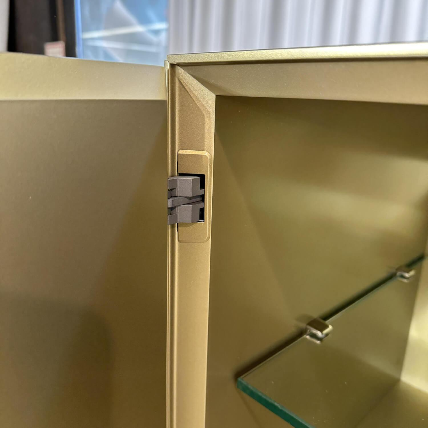 Highboard Domino Holz Wenge Schwarz Innen Gold Schubladen Hellgrau