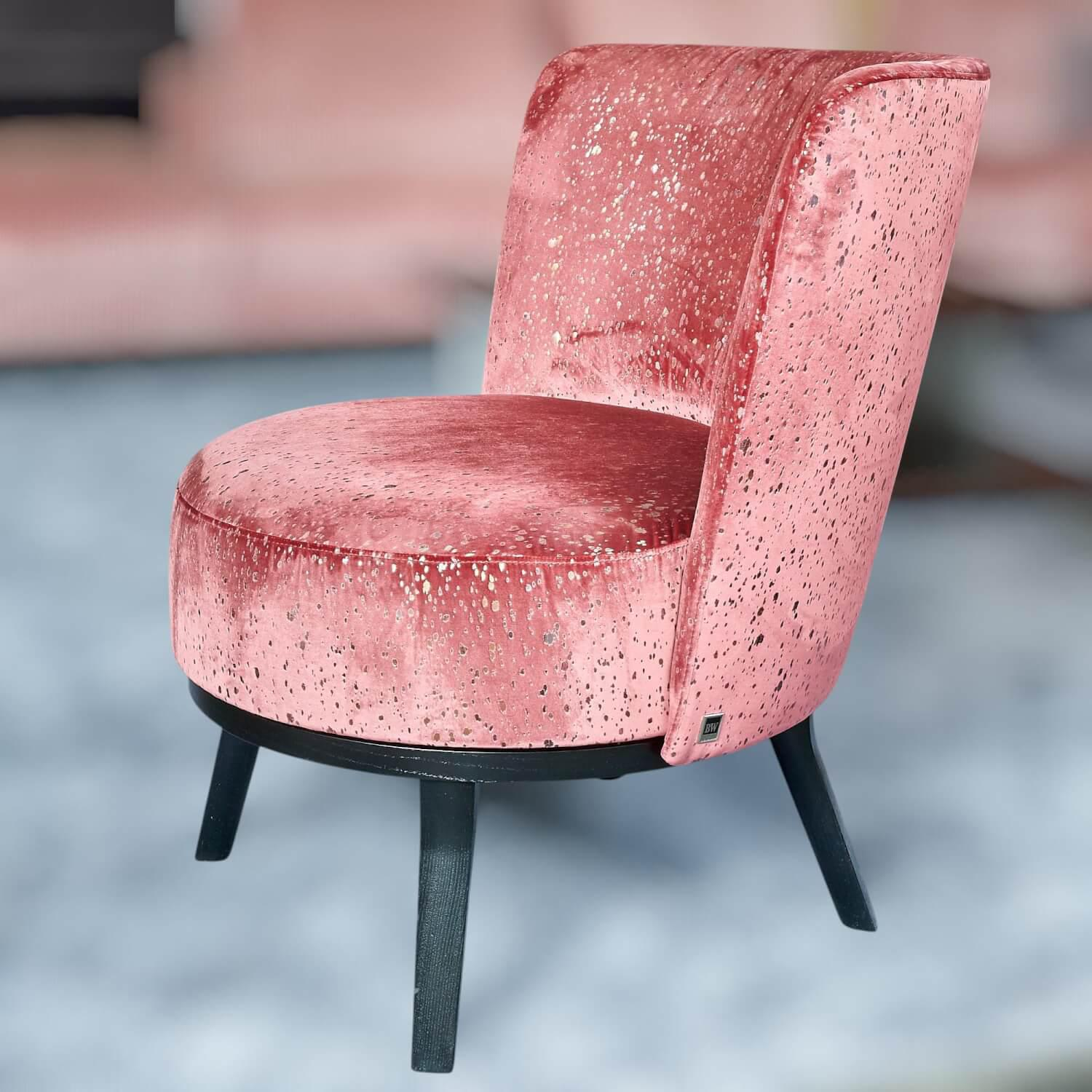 Bielefelder Werkstätten - Polo Cocktail Sessel Stoff Glimmer JA8079-011 Rot mit Drehfunktion - 5