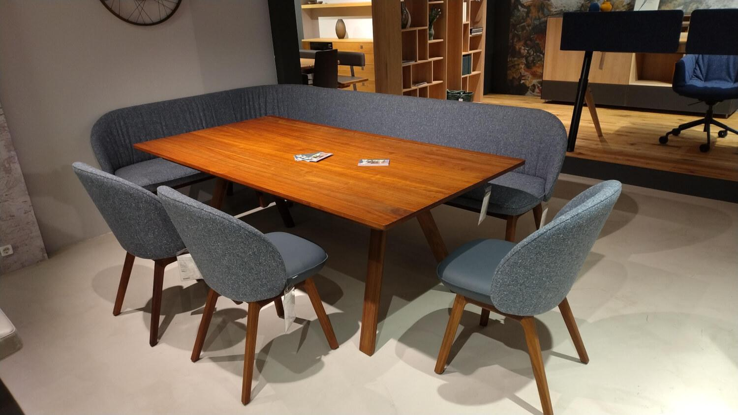 Team 7 - Essgruppe Flor Taso Nussbaum Geölt Stoff Ripley RI35 Blau - 4