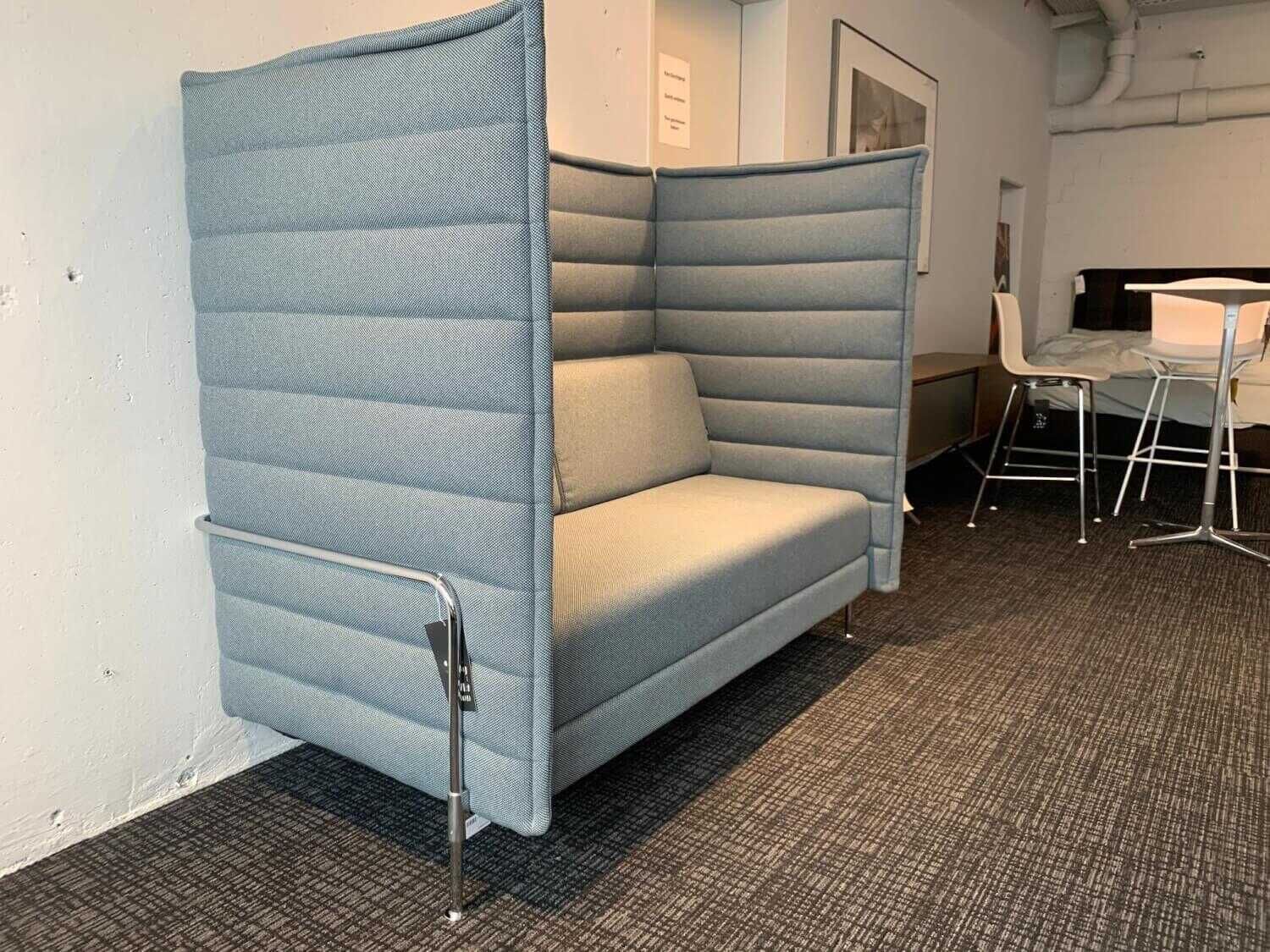 Vitra - Sofa Alcove Highback Zweisitzer Stoff Laser Eisblau Moorbraun - 3