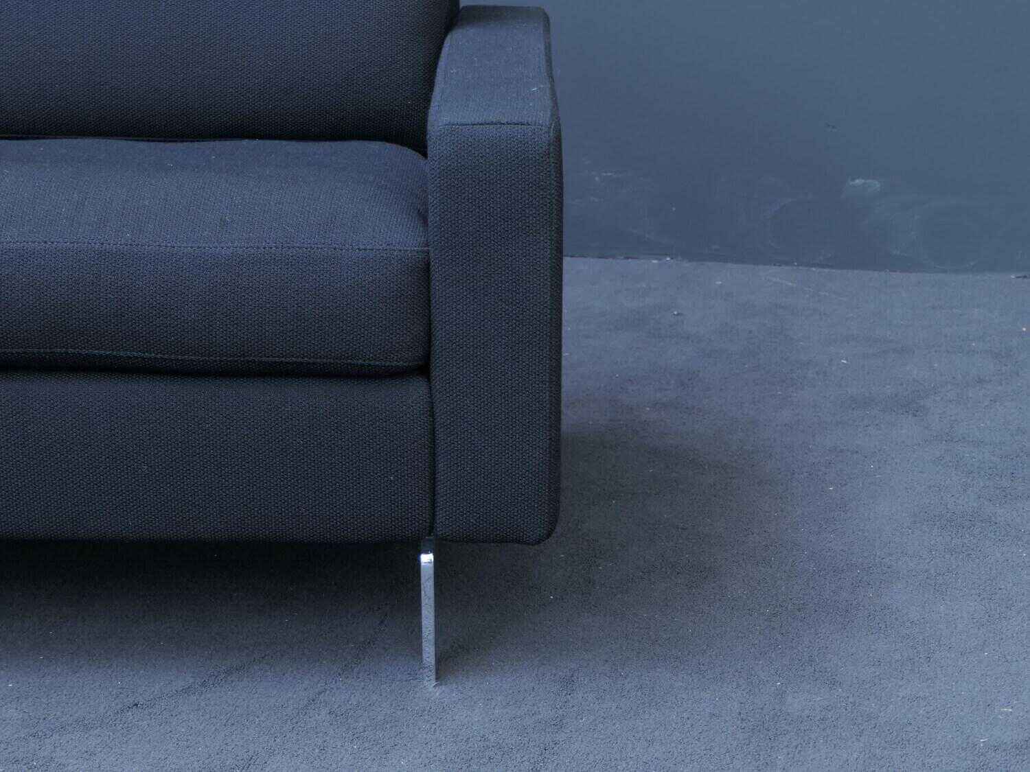 COR - Sofa Conseta Stoff 120 Schwarz Füße Chrom - 5